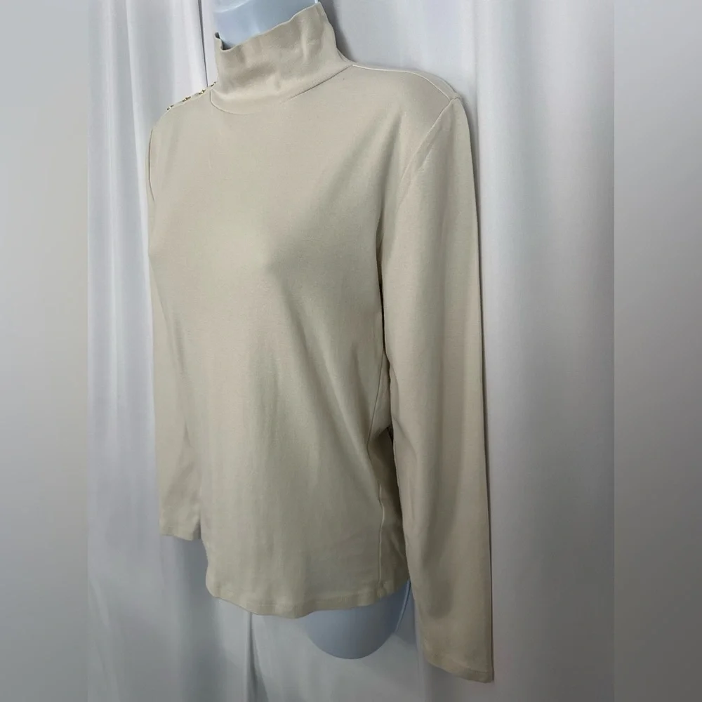 J.Crew Elegant Cream Turtleneck Top (791)